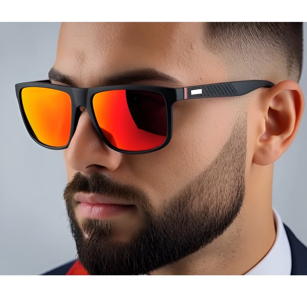 Men's Sunglasses Red Mirrored Lens Reflective Driving‎ Fishing Golf Sport Classy